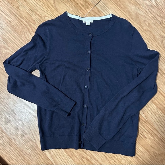 Gap medium cotton nylon silk blend dark navy blue long sleeve button cardigan - Picture 1 of 7
